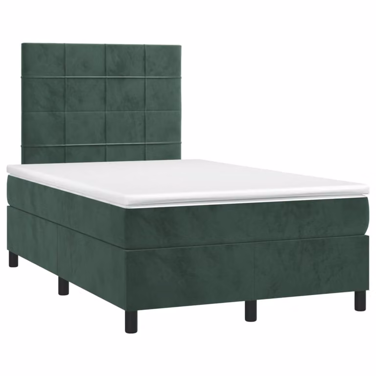 Maison Exclusive - Letto boxspring con materasso verde scuro 120x190 cm velluto