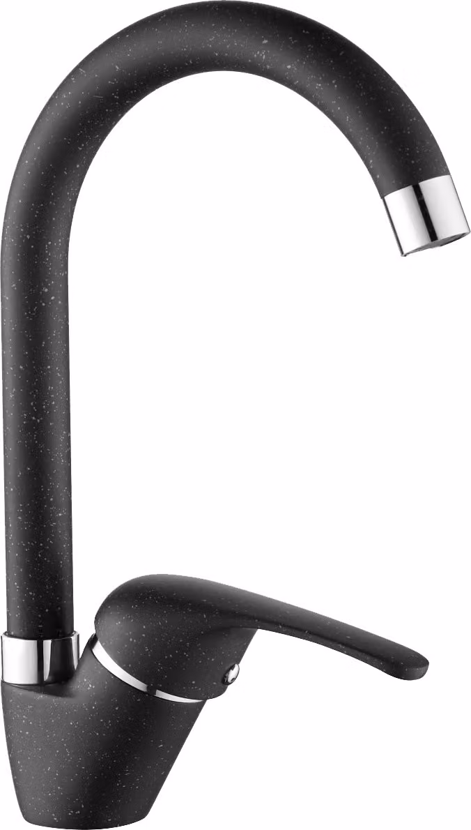 Granitan - Miscelatore cucina - Rubinetto cucina altezza 27,5 cm - Miscelatore lavello nero - RIO