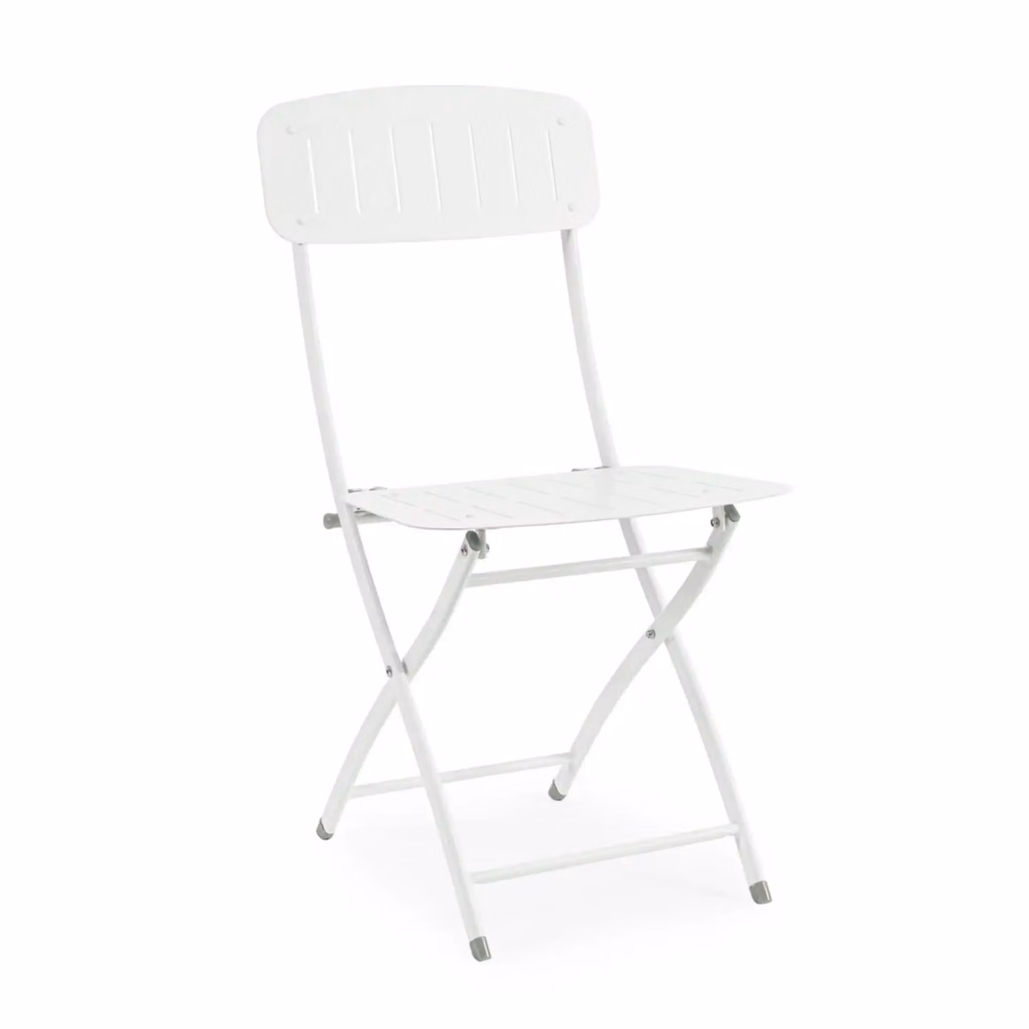 Set di 4 sedie pieghevoli, YVONNE in acciaio bianco