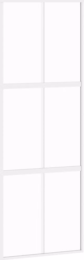 Porta Scorrevole Bianca 76x205 cm Vetro Temperato e Alluminio