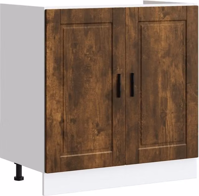 Mobile base lavello da cucina moderno in legno composito marrone L: 80 cm, P: 46 cm, H: 81,5 cm – 1