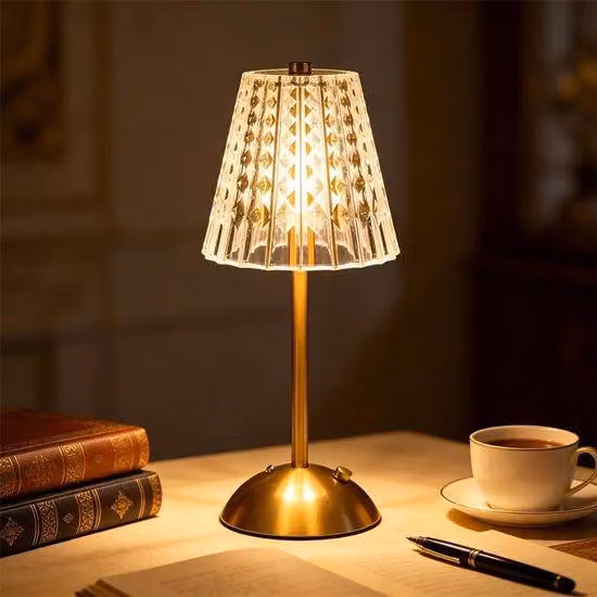 Lampada da tavolo LED, ideale per soggiorno o camera da letto, senza fili, dimmerabile, altezza 29,5 cm