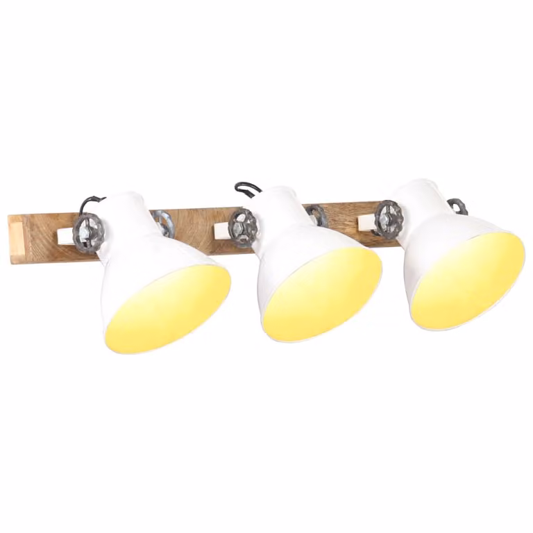 The Living Store Lampada da parete in stile industriale bianco 65x25 cm E27