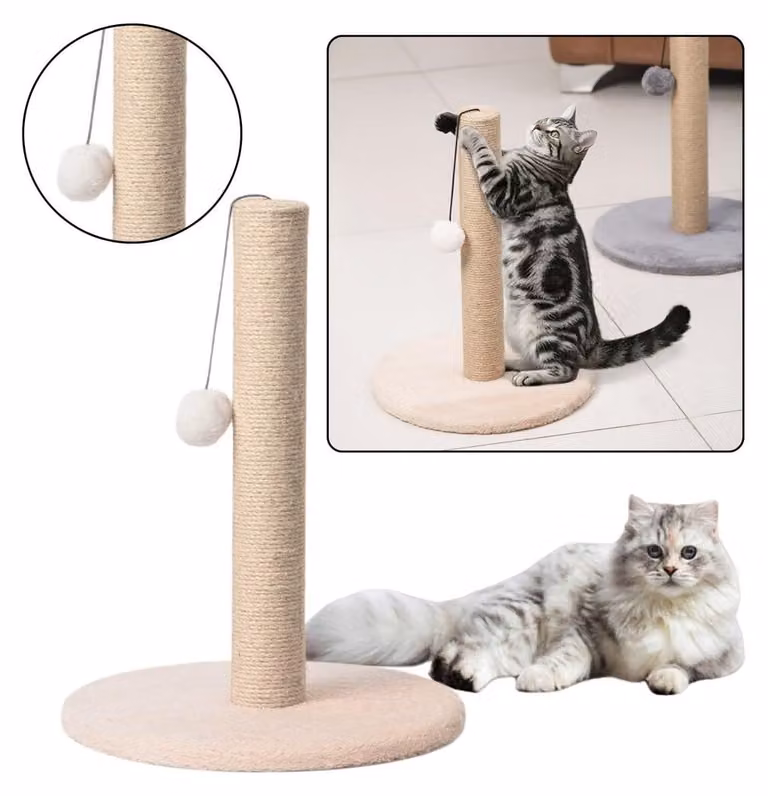 Torre tiragraffi per gatti 40x30 cm, tiragraffi beige