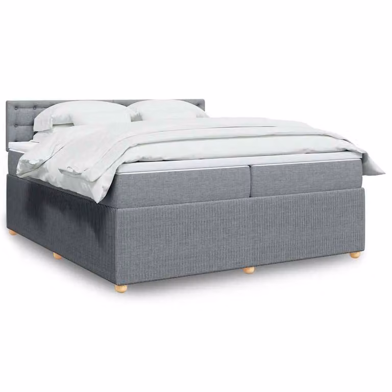vidaXL Letto Ibrido con Materasso a Molle Insacchettate Grigio e Bianco L/P: 200 x 200 cm