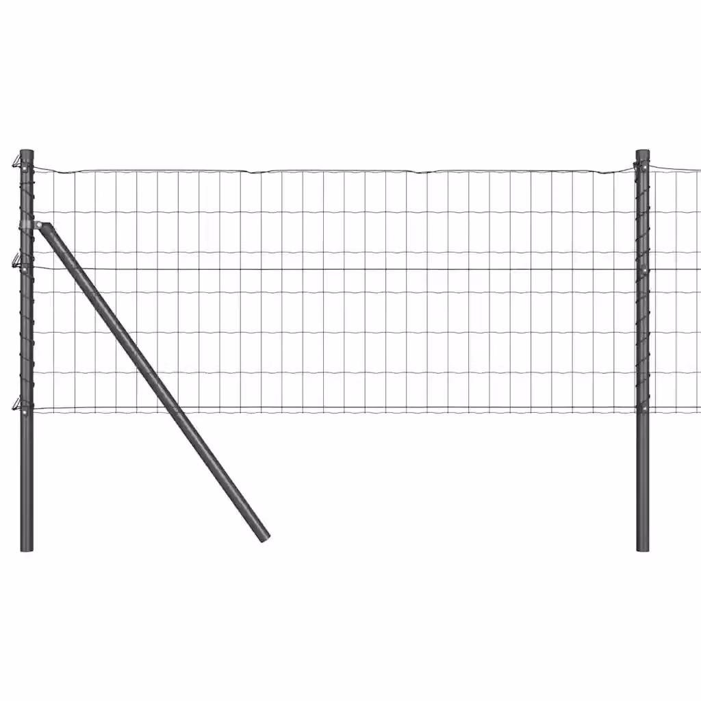 Recinzione in acciaio e PVC rivestito grigio vidaXL, L: 50 m, H: 0,6 m – 2