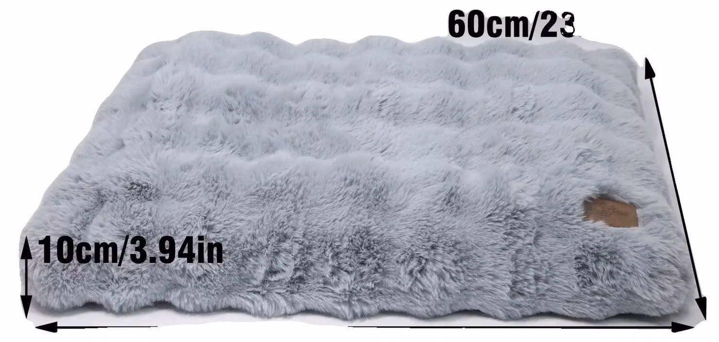 Cuccia per cani, realizzata in peluche ultra-morbido, lavabile in lavatrice, colore blu polvere (taglia L)