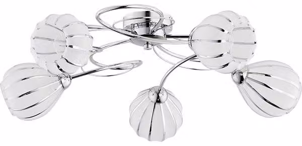 Lampada a sospensione con bracci ricurvi REDA cromata-argento 5xE14x10W in metallo, dimensioni: 22x60x60 cm, IP20 Alfa