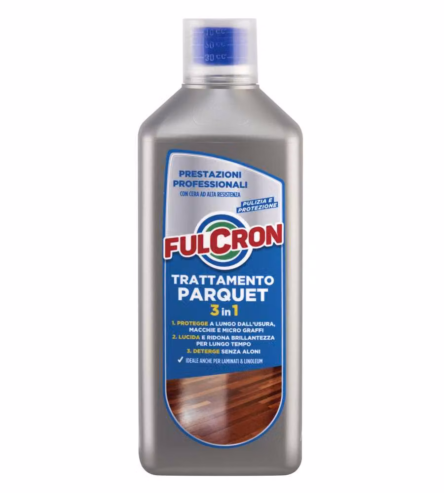 Fulcron Trattamento Parquet 3 in 1 - Protegge, Lucida, Deterge - 1L