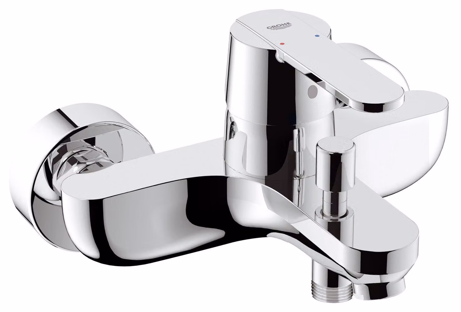 Miscelatore monocomando per bagno/doccia, da montare a parete, con cartuccia da 46 mm, colore nero