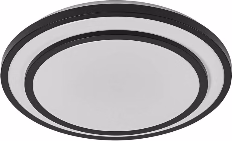 LEDVANCE ORBIS BERLIN Plafoniera LED 490mm, nera, 36W, 4150lm, colore della luce bianco caldo, distribuzione della luce molto omogenea, lunga durata, modulo LED installato in modo permanente, rotonda, classe di protezione IP20, 3000K