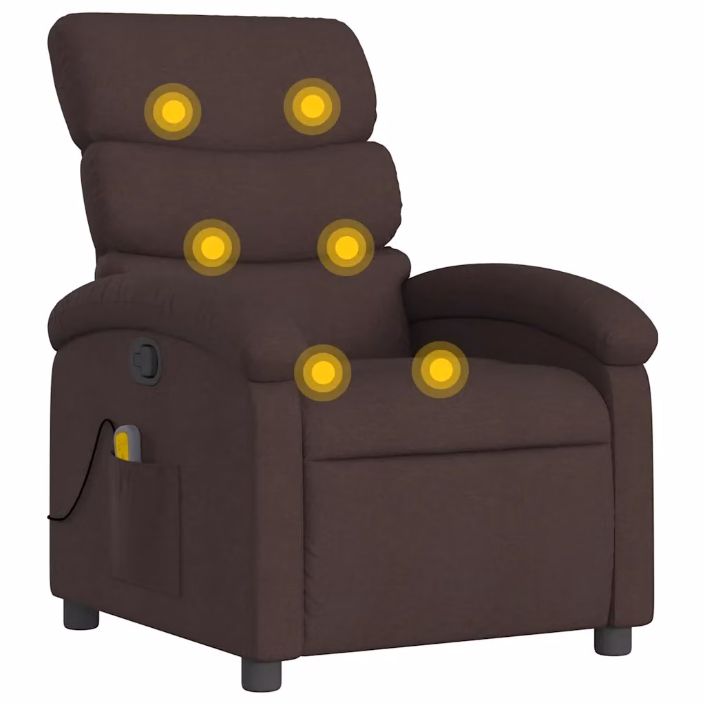 Poltrona Relax Reclinabile vidaXL in Tessuto Marrone con Braccioli e Reclinazione Manuale – 2