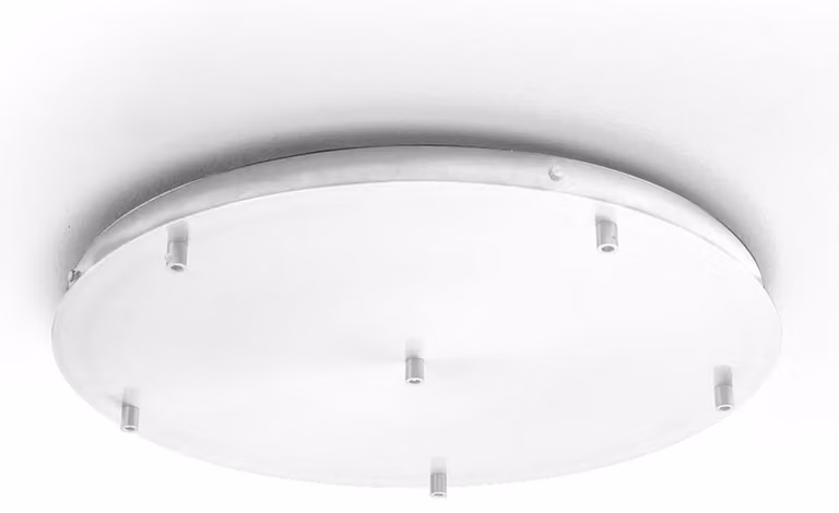 Rosone circolare Alice B T/6 per 6 punti luce in metallo finitura bianco opaco con morsettiera e pressacavi inclusi - Gea Luce Componenti