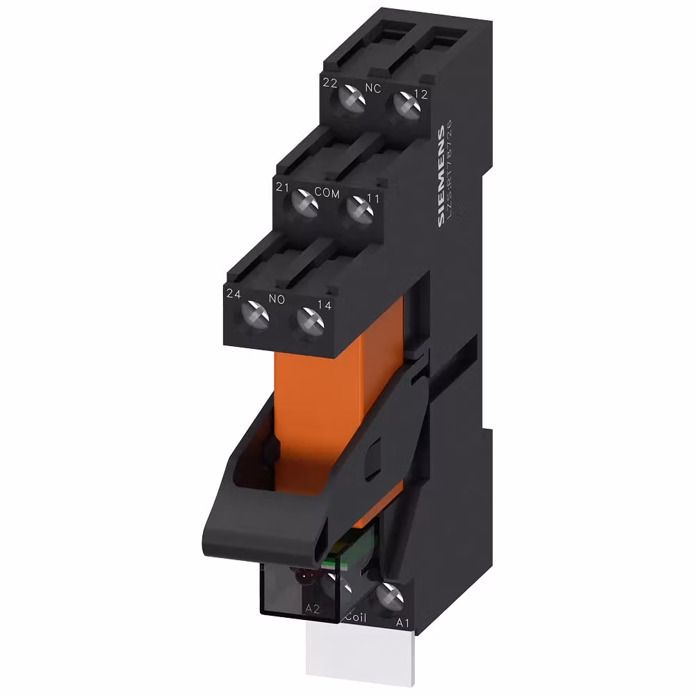 Relè a innesto SIEMENS LZS:RT4B4T30, unità completa 230 V CA, 2 W, modulo LED rosso