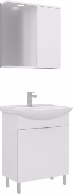 Set mobile lavabo con specchio (2 pezzi) "Purus 65" - 65 x 50 x 83 cm - Bianco