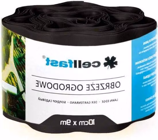 Cancello da giardino nero, palizzata per bordi del prato 10 cm x 9 m