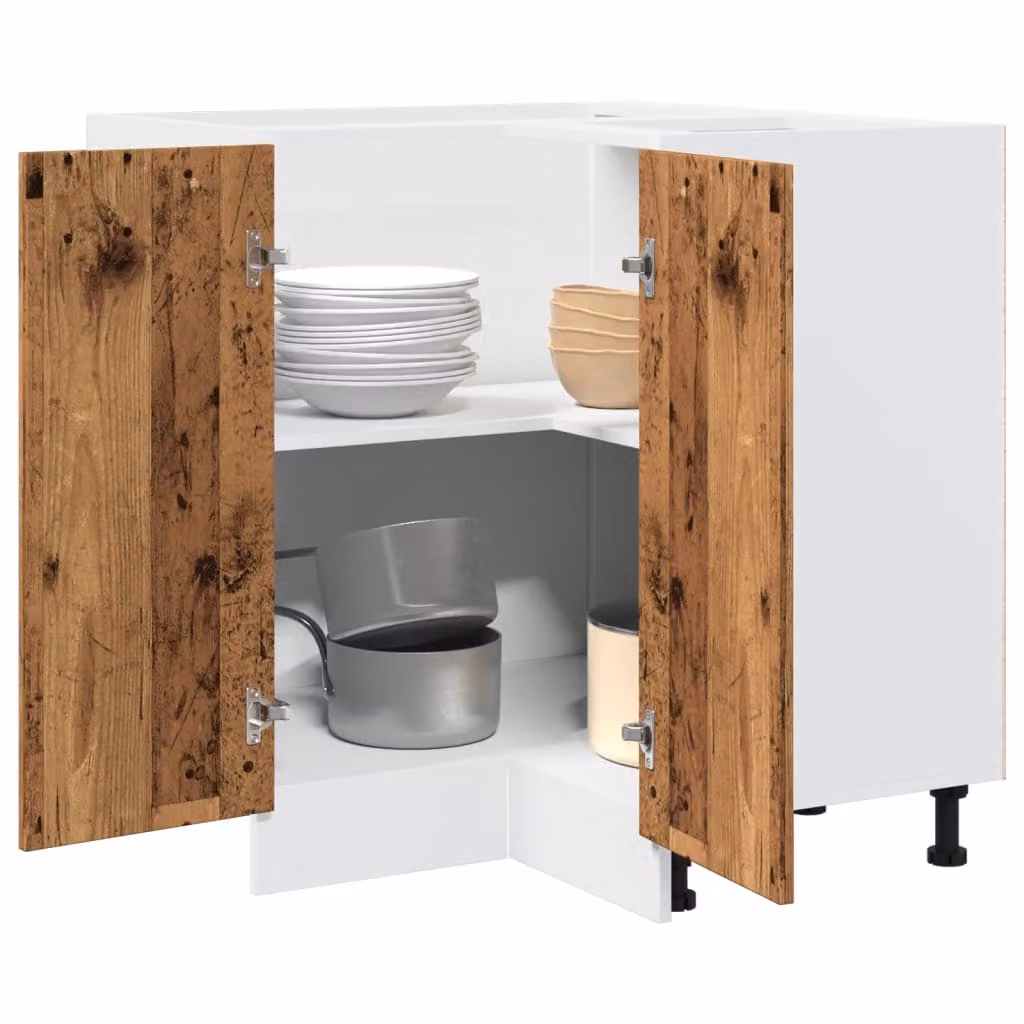 Armadietto da cucina vidaXL Lyon in legno stile classico, colori marrone e bianco, L/P/H: 75,5 x 75,5 x 81,5 cm