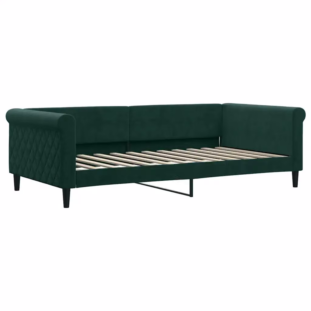 Letto moderno vidaXL in velluto verde per soggiorno o camera da letto L: 229 cm, P: 110 cm, H: 68 cm – 2