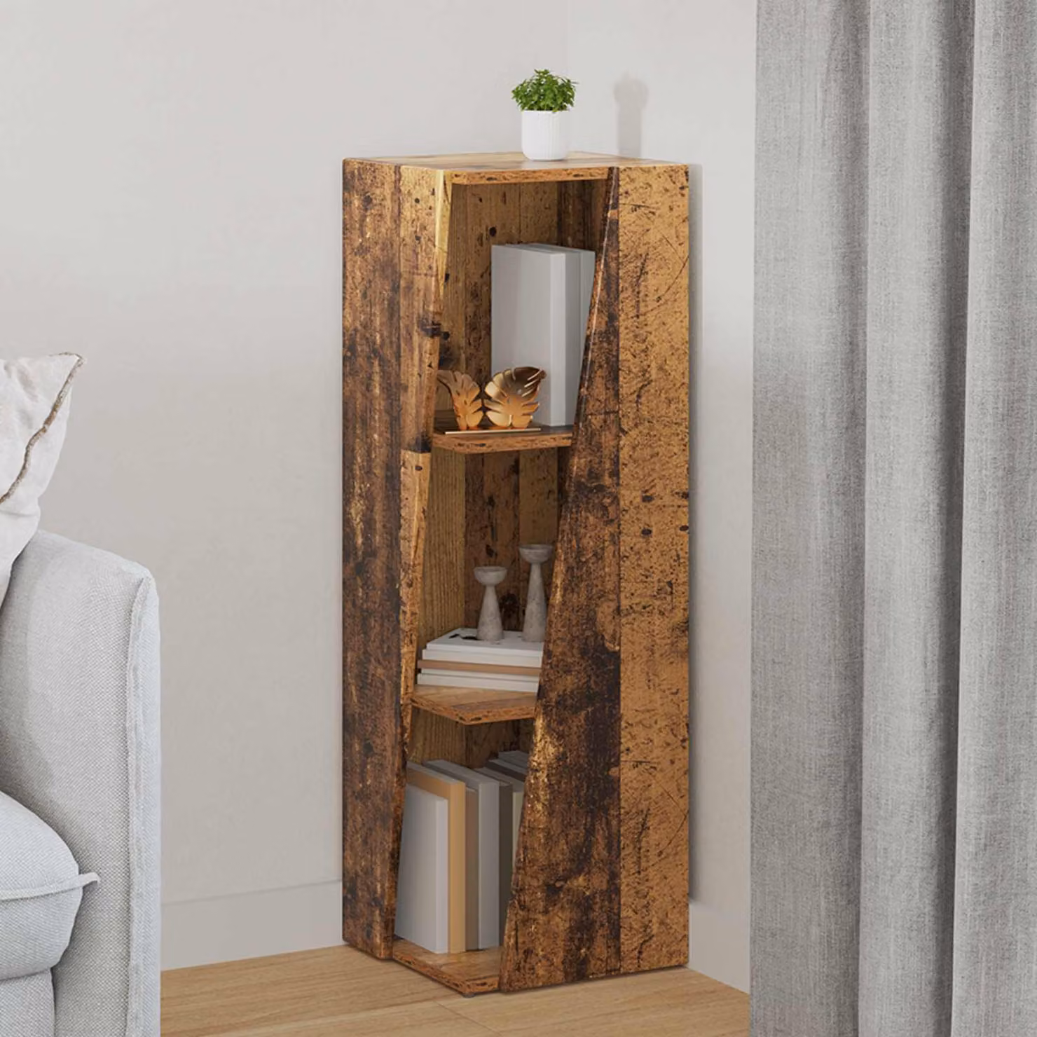 Mensola laterale vidaXL in legno ingegnerizzato marrone, L 33 cm x P 32 cm x H 100,5 cm