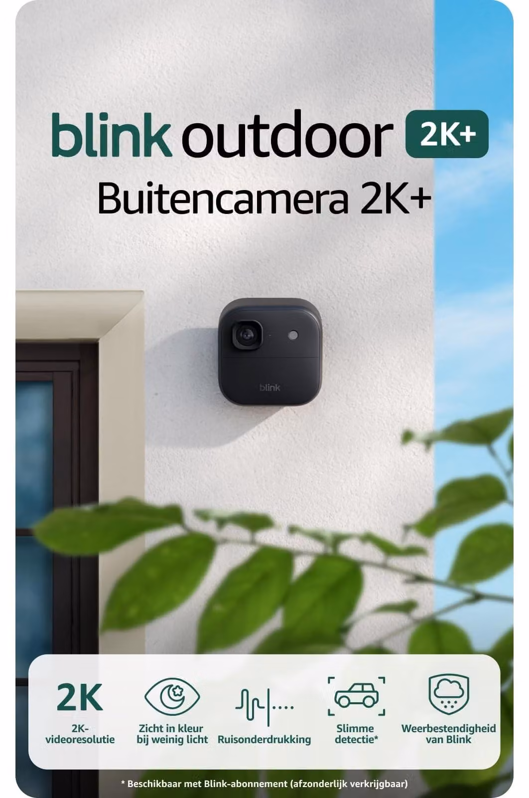 Telecamera da esterno - Telecamera di sorveglianza - Wireless 2K - IP65 resistente alle intemperie - Nera