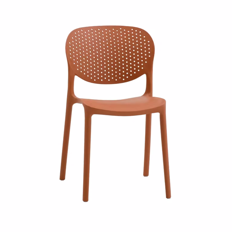 Set di sedie MAIORCA in polipropilene terracotta, impilabili