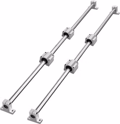 VEVOR Set di guide lineari SFC20 in acciaio inossidabile e alluminio colore argento, 2 guide di scorrimento da 1.000 mm e 4 blocchi di scorrimento SC20 con supporti per macchine automatizzate