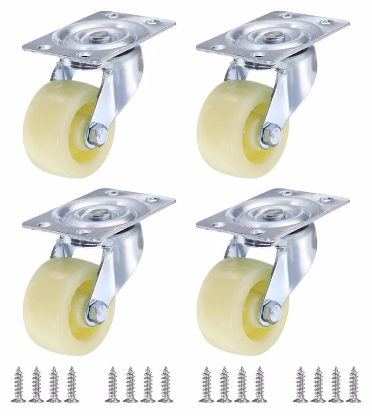 Omgoods - Set di 4 ruote robuste per mobili, capacità di carico 265 lbs, colore bianco