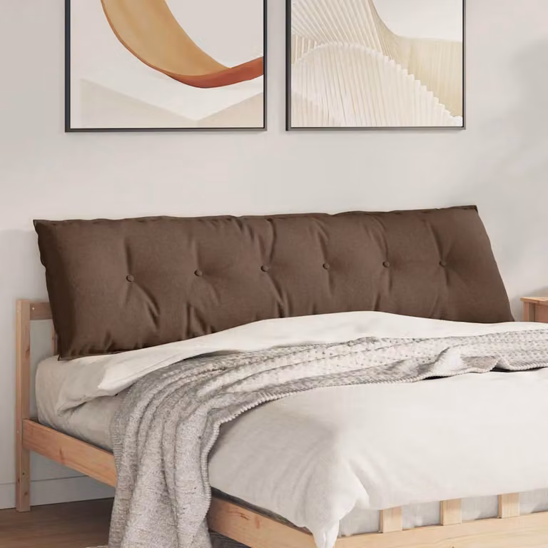 Cuscino per schiena vidaXL marrone in tessuto di poliestere L 180 x P 19 x H 50 cm