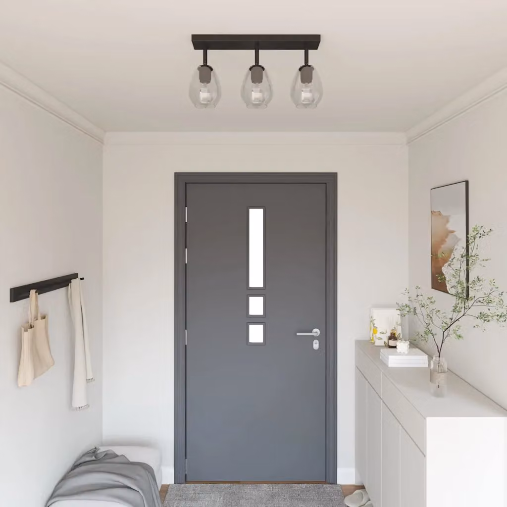 vidaXL Faretto da soffitto regolabile in metallo e vetro Nero L: 54 cm, P: 13 cm, H: 26 cm