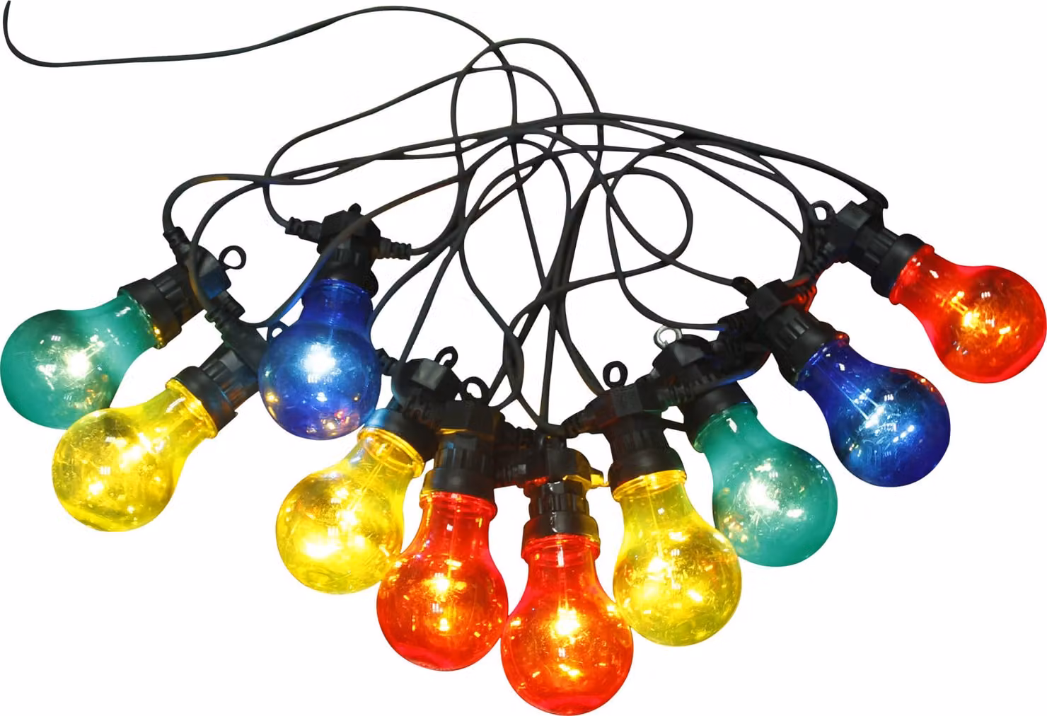 Globo Lighting Luci da fata LED in plastica nera, 10x LED