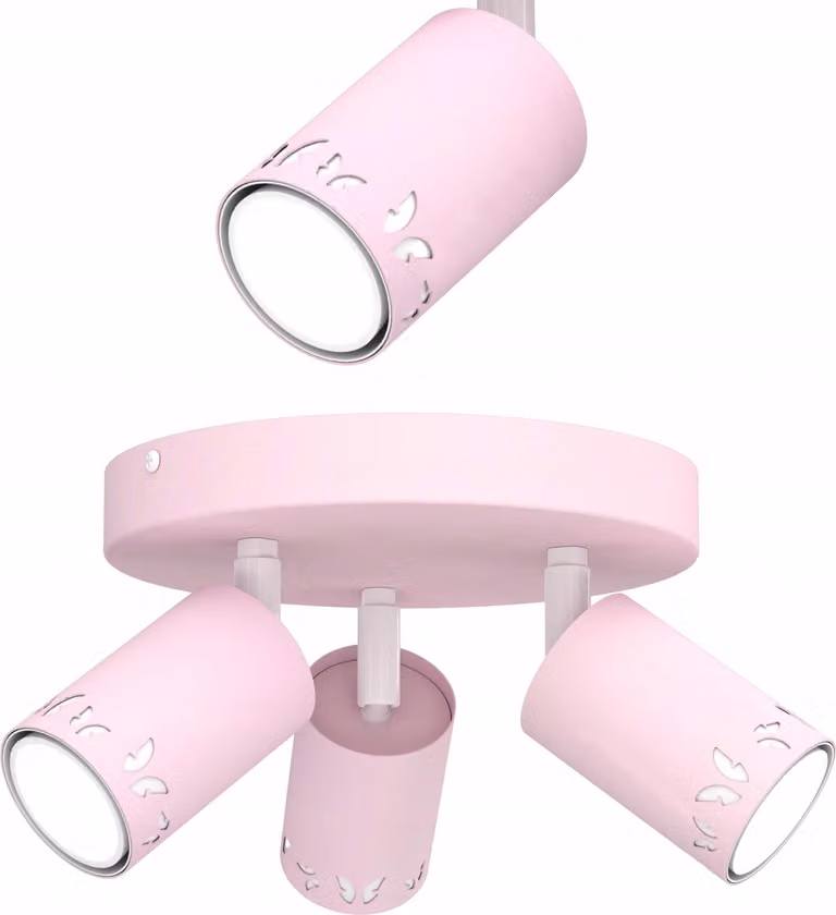 Lampada Da Soffitto Per Bambine Plafon Spot Per Ragazze Led Gu10 Farfalle Rosa