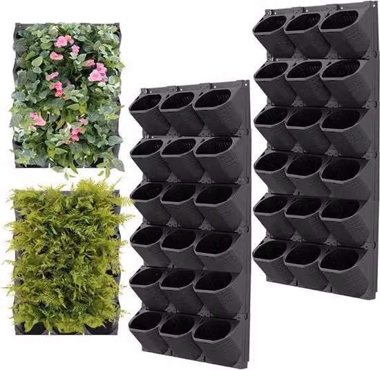 Pianta verticale appesa, parete per piante verticali con 36 sacche, contenitore per piante da appendere al muro, giardino per esterni, balcone, decorazione di casa