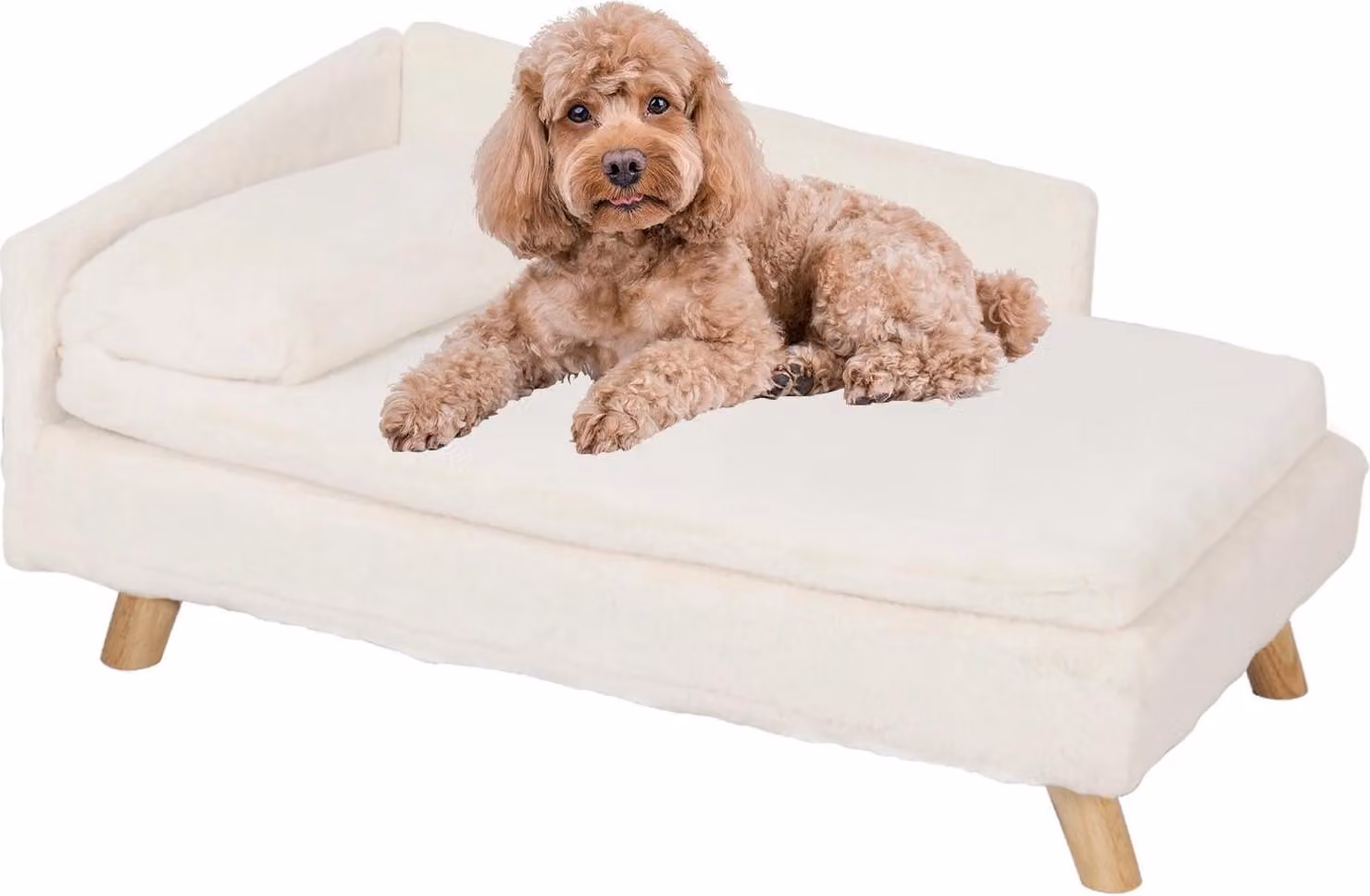Divano per animali domestici, tessuto impermeabile, morbida imbottitura, beige, S