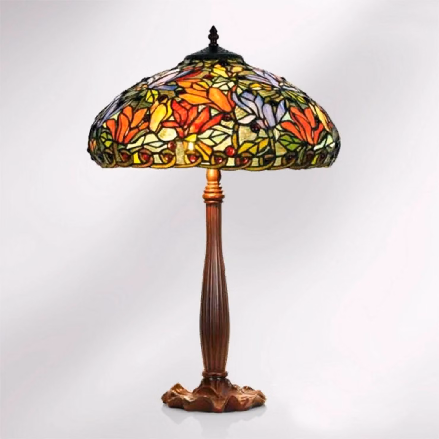 Artistar Lampada da tavolo Tiffany Eaine, Multicolore, Soggiorno / Sala da pranzo, Vetro, Tiffany, Lampada da tavolo