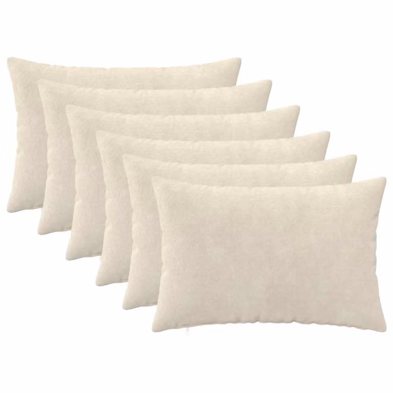 Set di 6 cuscini vidaXL HEERLEN in microfibra beige con fodera lavabile