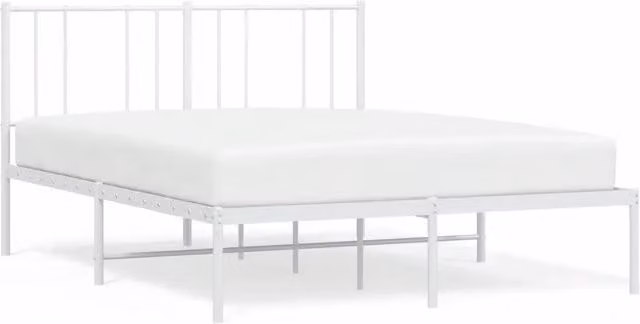Letto matrimoniale DESIGN IN con testiera in metallo bianco L/P/H: 140 x 190 x 90 cm