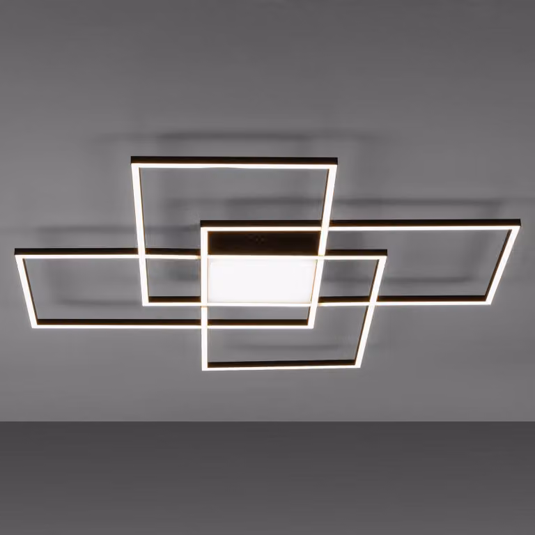 Q-Smart-Home Plafoniera smart Q-ASMIN, dimmerabile, Nero, Soggiorno / Sala da pranzo, Plastica, Moderno