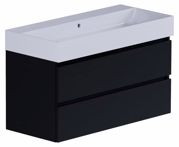 Mobile lavabo Stella, modello piano, con cassetto, 101 cm, senza foro per il rubinetto