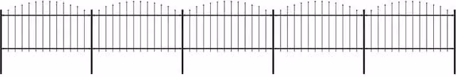 Recinzione da Giardino con Punta a Lancia 838x150 cm Nero 277734