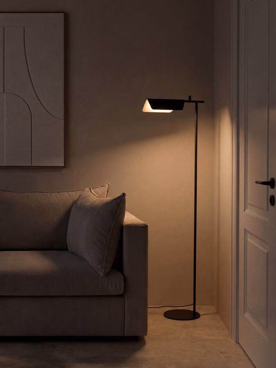 Lampada da terra moderna Chapes Kenay Home in metallo nera H: 156 cm, L: 45,5 cm, P: 45,5 cm – 2