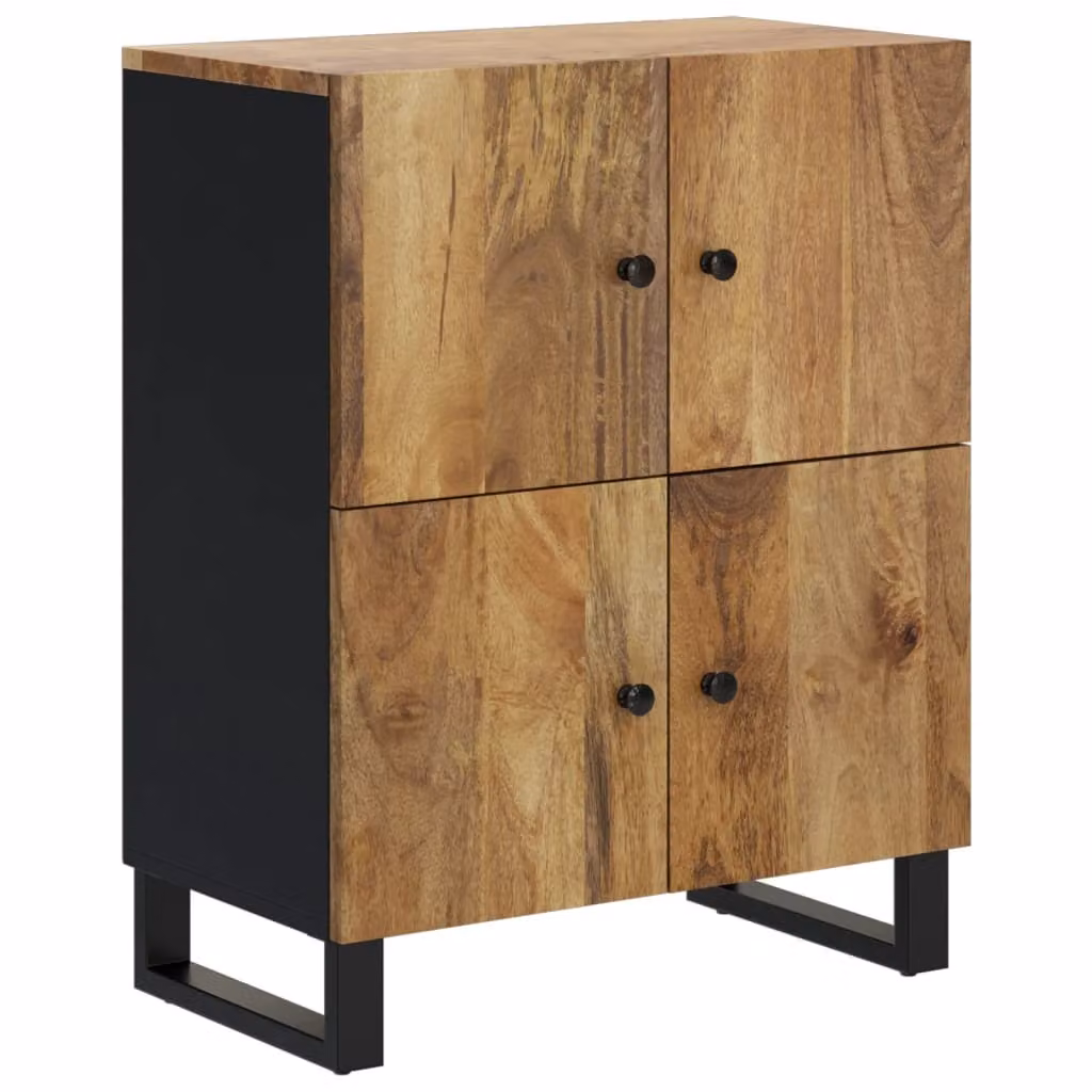 Credenza a 4 ante 60x33x75 cm in legno massiccio di mango
