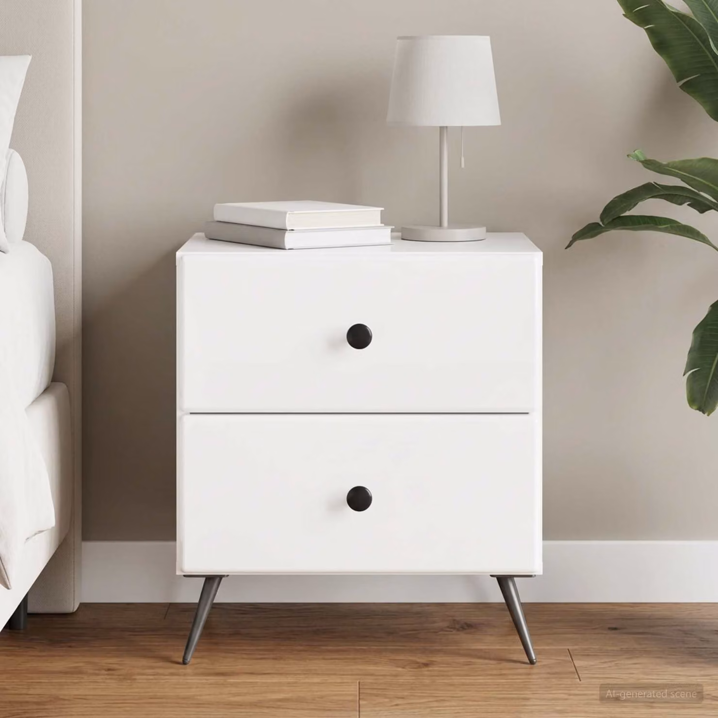 Armadio da Notte vidaXL Bianco Lucido L 43 cm x P 34,5 cm x H 47,5 cm