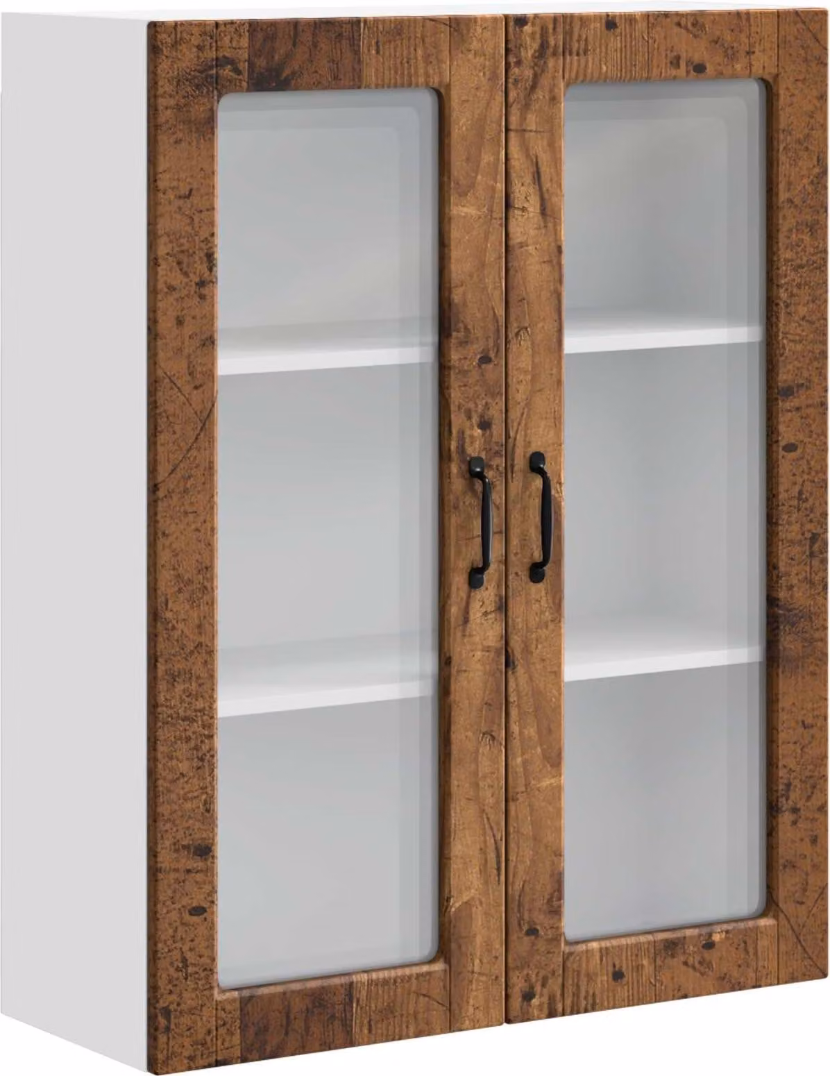 Mobile in vetro da parete PORTO Legno vecchio 80 x 31 x 100 cm