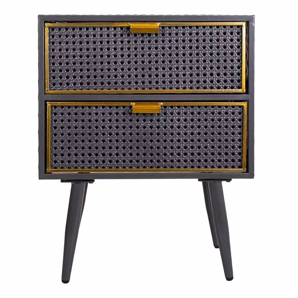 Comodino moderno in metallo WANDERLUST DECO nero e oro L/P/H: 50 x 30 x 62 cm – 2