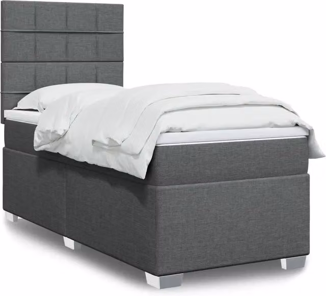 Letto Ibrido con Giroletto a Molle e Materasso vidaXL Grigio e Bianco L 80 cm x P 200 cm