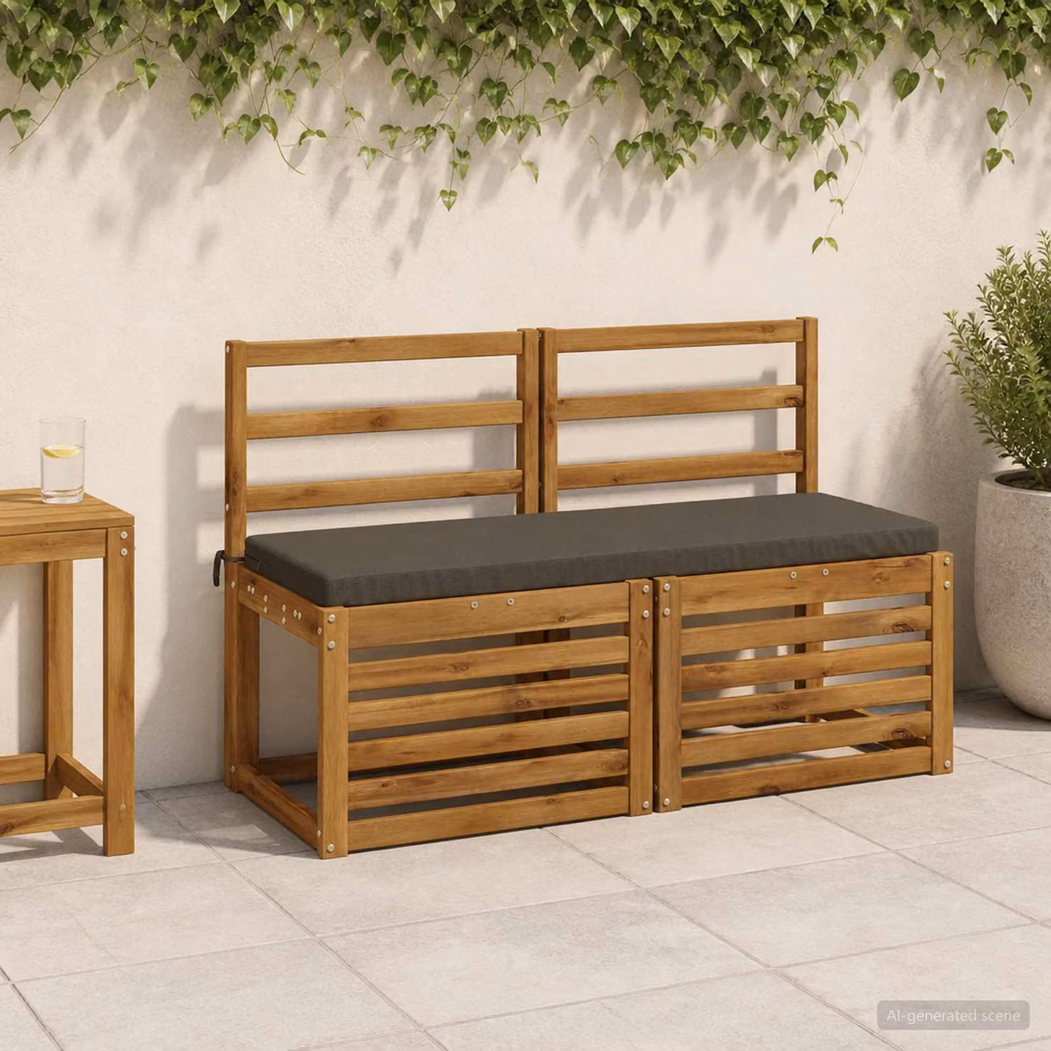 vidaXL Cuscino per panchina SOEST rettangolare in poliestere con rivestimento rimovibile e resistente ai raggi UV, Antracite