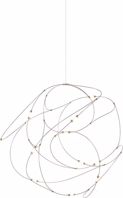 Lampada a sospensione Moooi Flock of Light in metallo color oro e bronzo con illuminazione LED luce calda e altezza regolabile