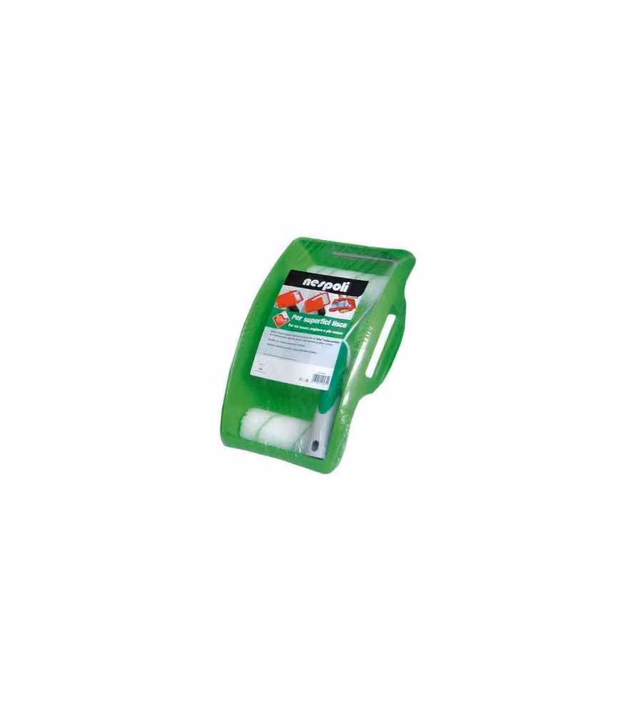 Nespoli Kit Pittura Murale EasyTouch Verde con Rullo Teflon 12 cm e Ricambio