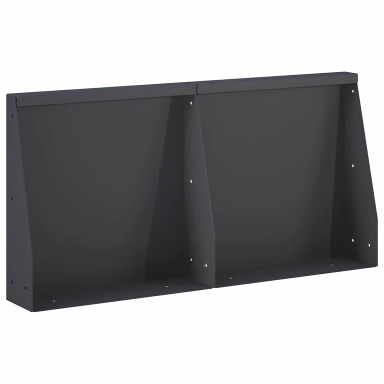 Set di 2 pezzi di aiuole rialzate vidaXL in acciaio nero per giardino e prato, L/P/H: 120 x 40 x 50 cm
