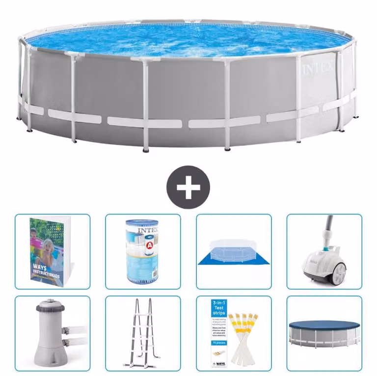 Struttura per piscina a forma di prisma - 457x122 cm - composta da 7 elementi - modello S549